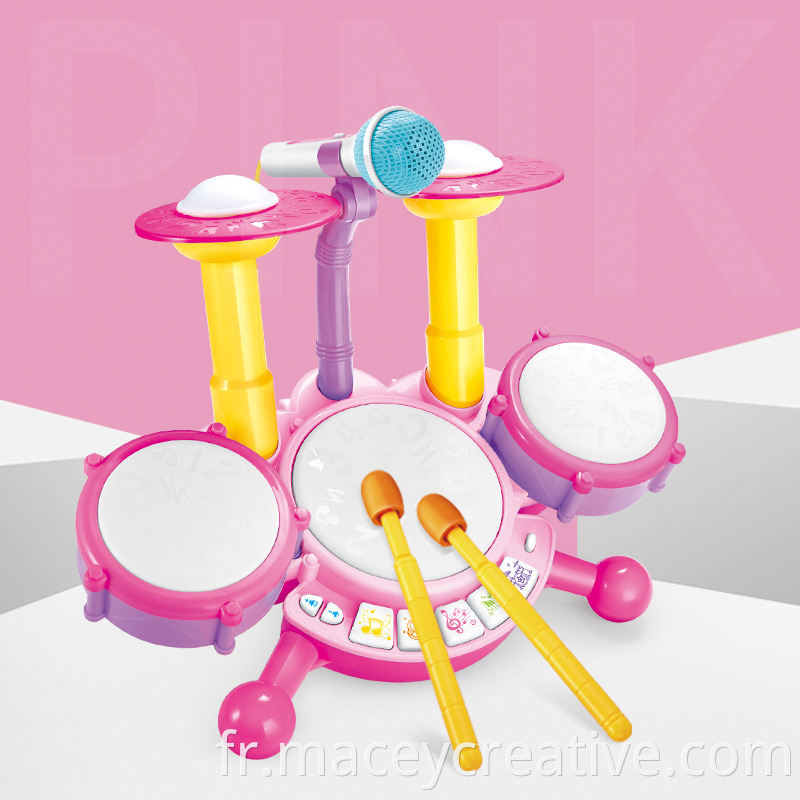 Tambour de tambour de jazz pour enfants jouet tambour de clavier multifonctionnel avec jouet musical microphone avec son